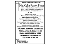 PRIMER ANIVERSARIO DE DÑA. CELSA RAMOS PENAS.
