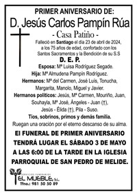 Primer aniversario de D. Jesús Carlos Pampín Rúa.