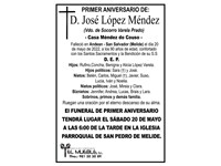 Primer aniversario de D. José López Méndez.