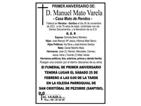PRIMER ANIVERSARIO DE D. MANUEL MATO VARELA.
