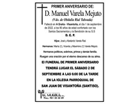 Primer aniversario de D. Manuel Varela Mejuto.