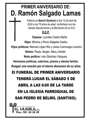 Primer aniversario de D. Ramón Salgado Lamas