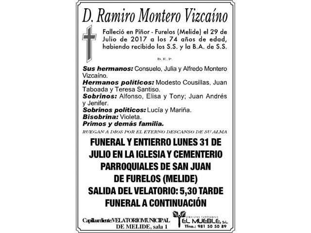 RAMIRO MONTERO VIZCAINO