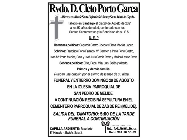 RVDO. D. CLETO PORTO GAREA.